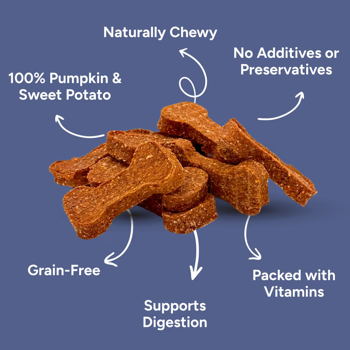 Gaines Family Farmstead Pumpkin & Sweet Potato Bones 2-Ingredient Dog Chews, 6-oz bag