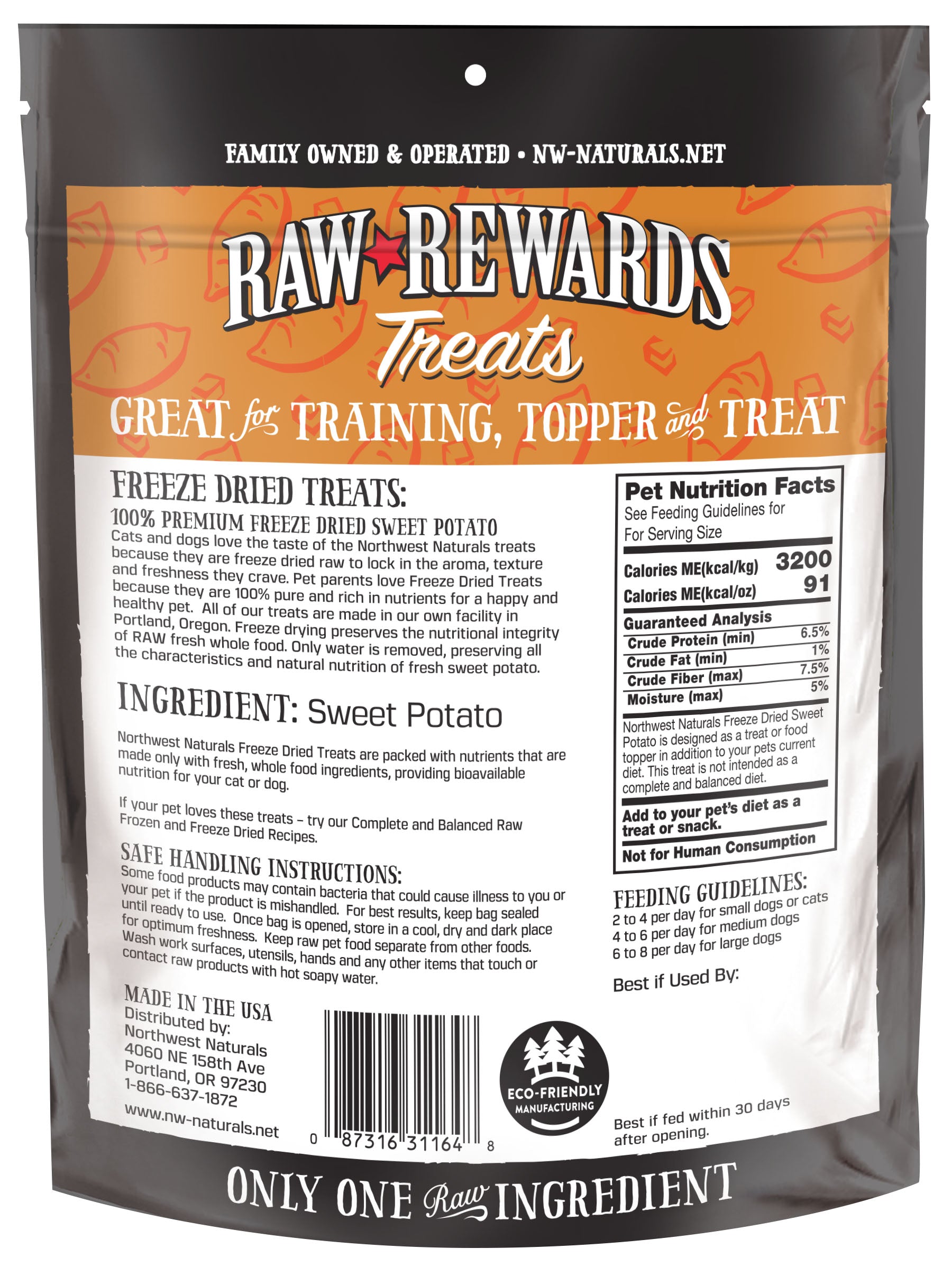 Northwest Naturals Freeze Dried Dog & Cat Treat - Sweet Potato - 2 oz image 1