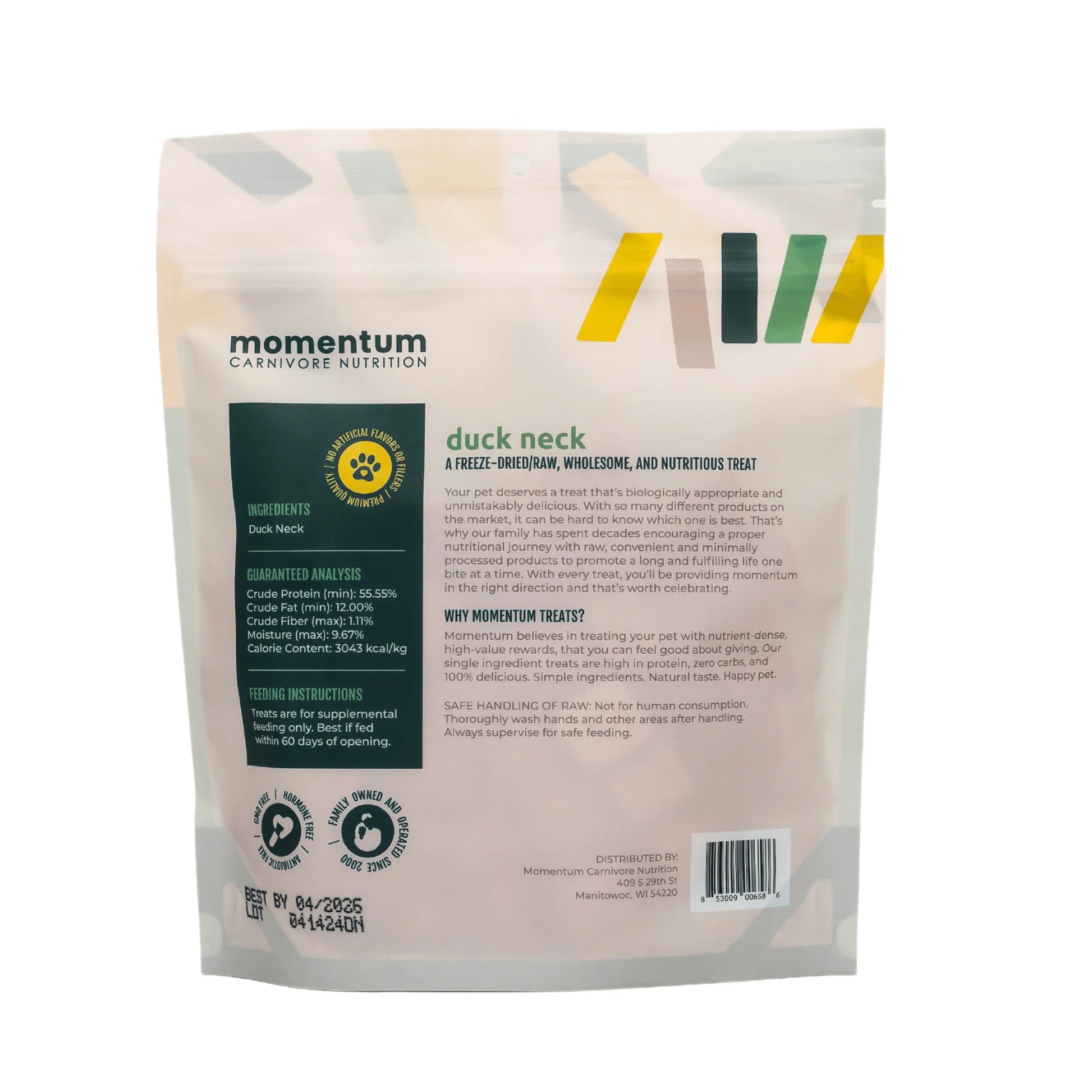 Momentum Freeze-Dried Duck Neck Treats for Dogs & Cats | Single Ingredient, High-Protein