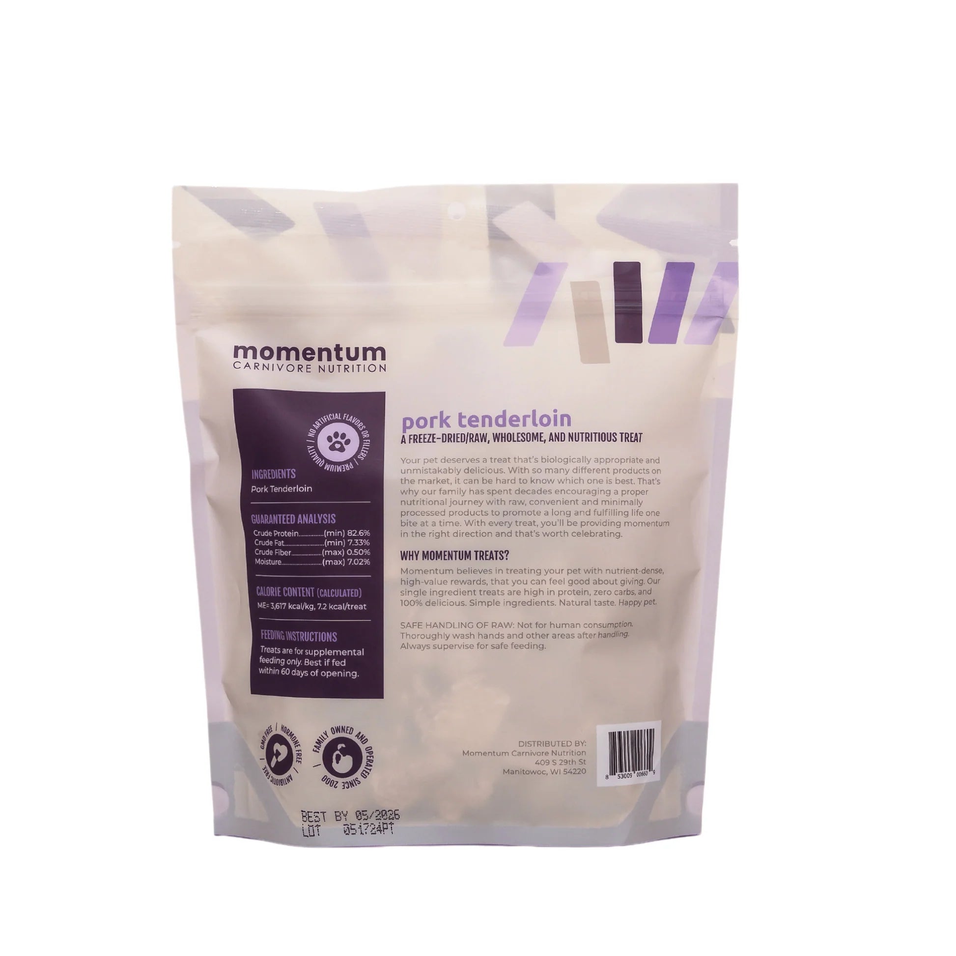 Momentum Freeze-Dried Pork Tenderloin Treats for Dogs & Cats | Single Ingredient, High-Protein