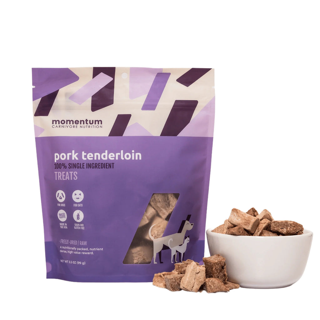 Momentum Freeze-Dried Pork Tenderloin Treats for Dogs & Cats | Single Ingredient, High-Protein