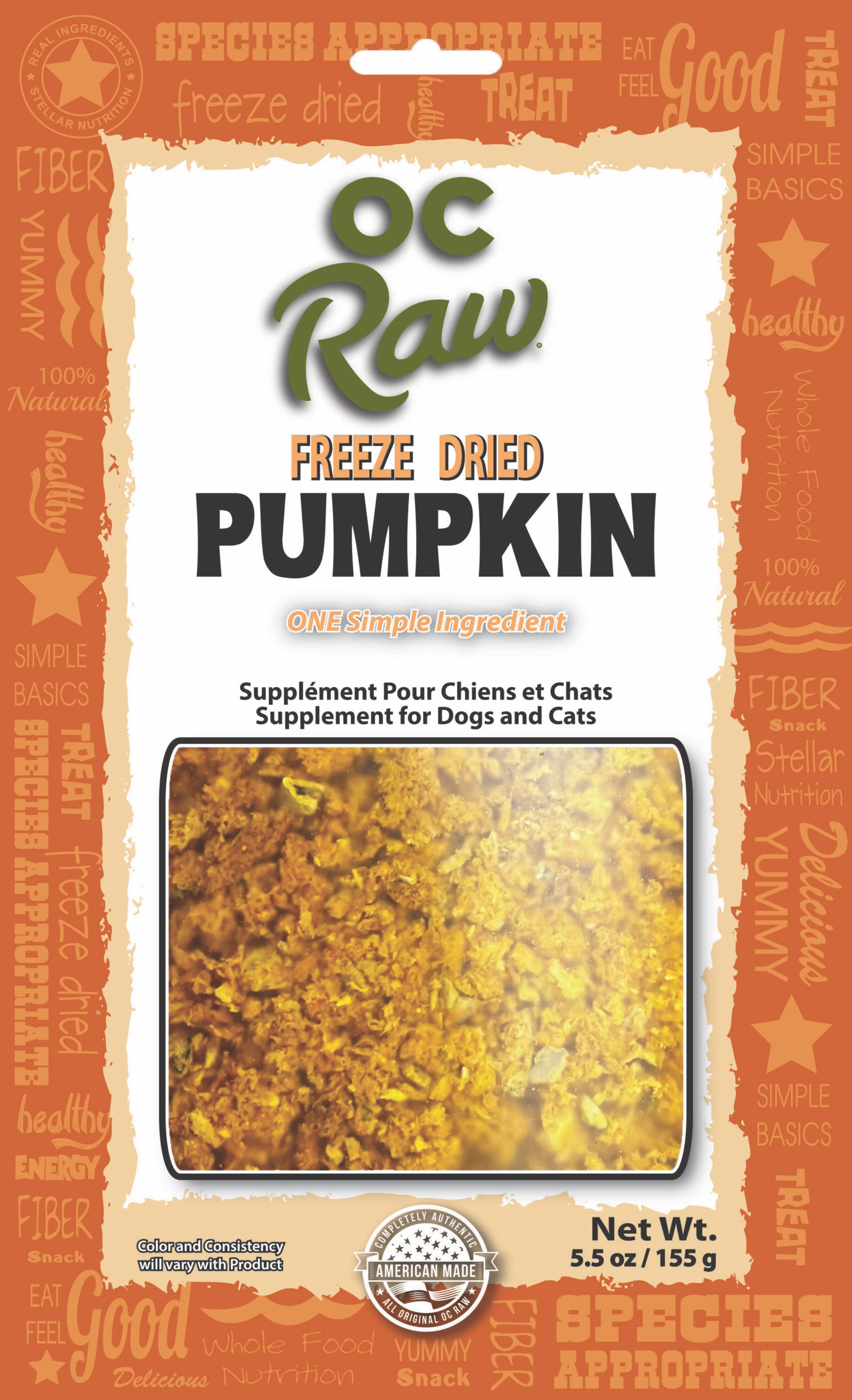 OC RAW Freeze Dried Pumpkin 4 oz image 0