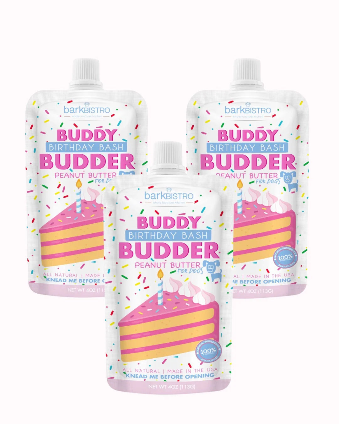 Birthday Bash Buddy Budder 4oz Squeeze Packs - 100% All Natural image 0