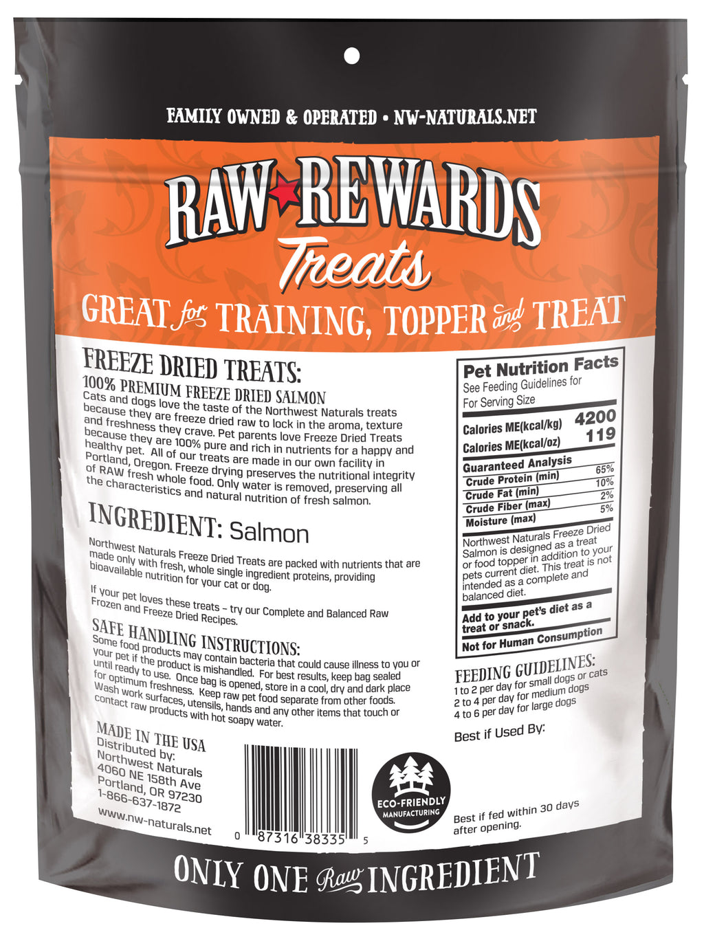Northwest Naturals Freeze Dried Dog & Cat Treat - Freeze Dried Salmon - 2.5 oz image 1