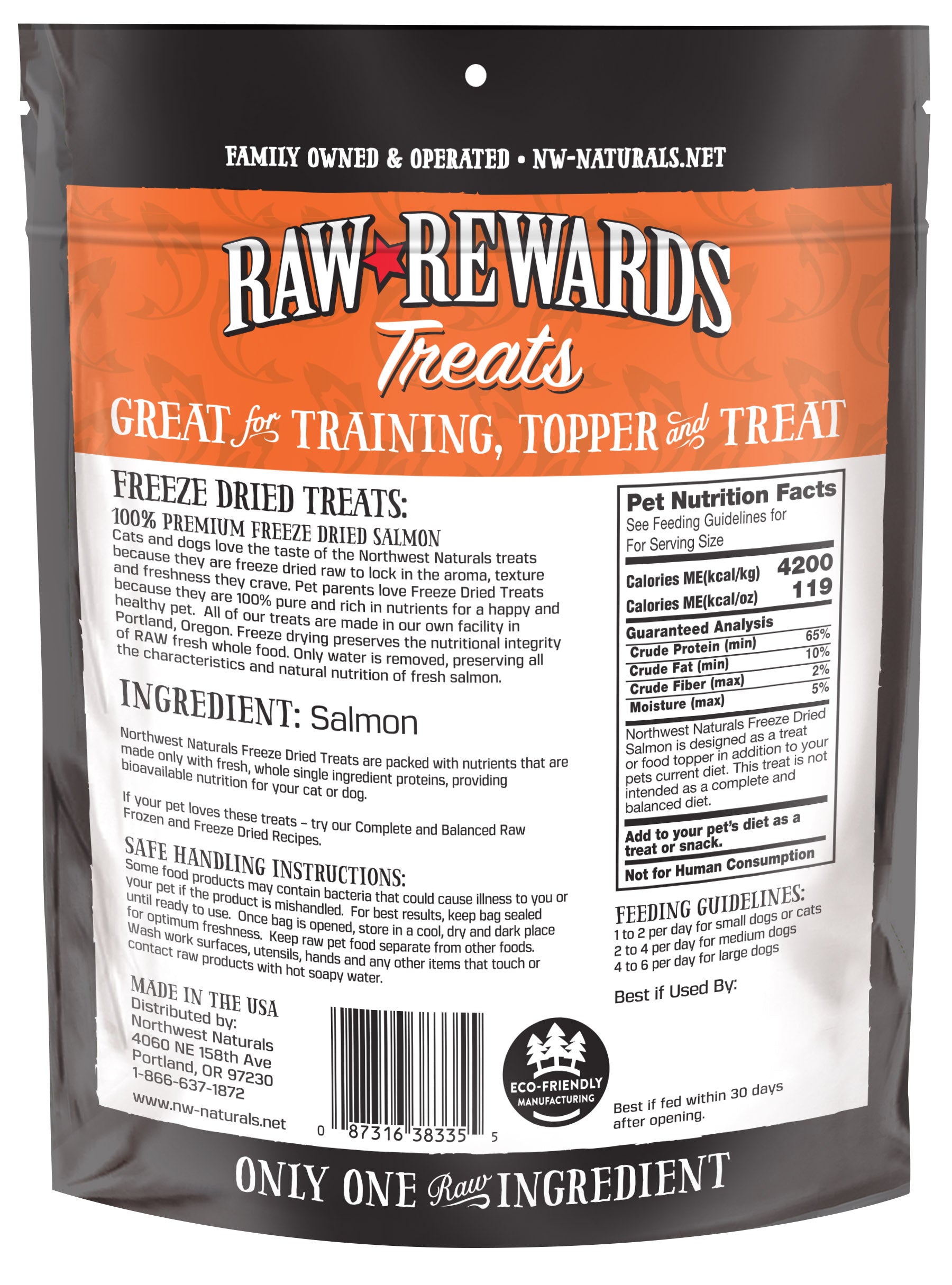 Northwest Naturals Freeze Dried Dog & Cat Treat - Freeze Dried Salmon - 2.5 oz image 1