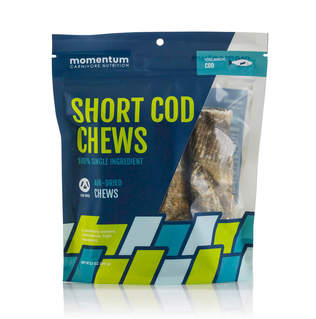 Momentum Air-Dried Short Cod Chews 3-Pack for Dogs | Single Ingredient, High-Protein
