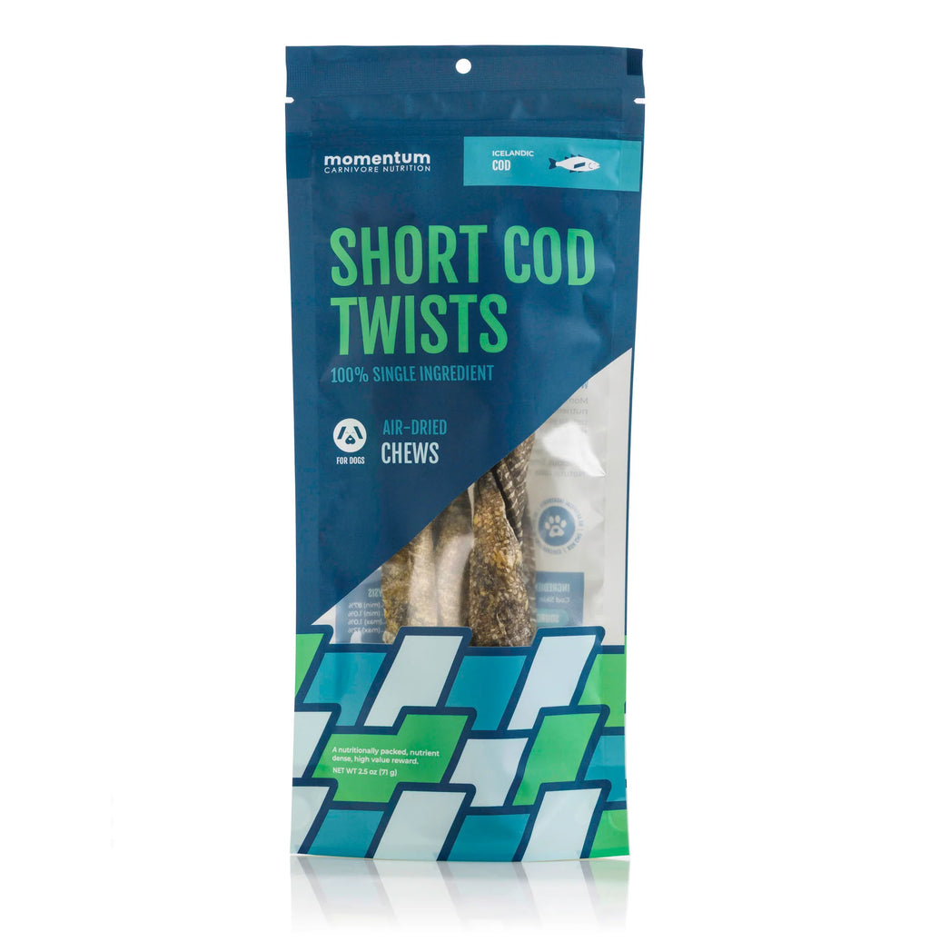 Momentum Air-Dried Short Cod Twists 5-Pack for Dogs