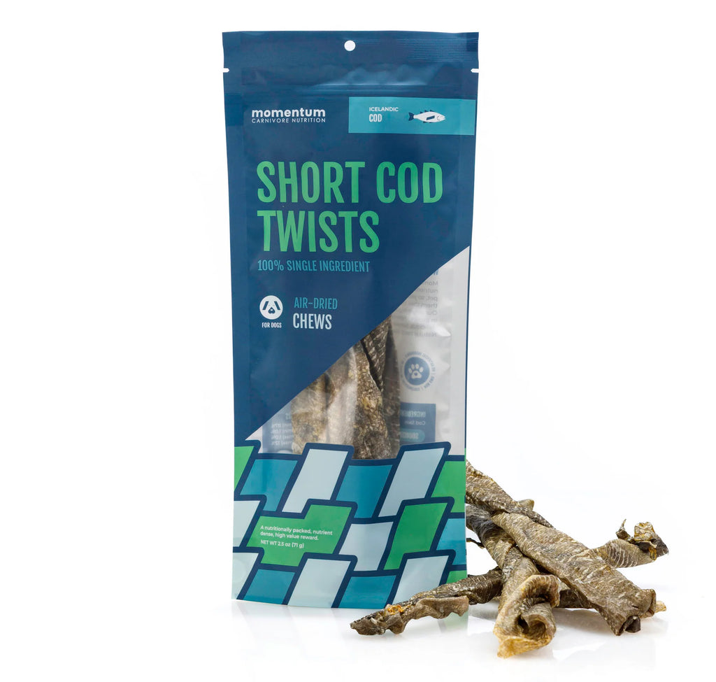 Momentum Air-Dried Short Cod Twists 5-Pack for Dogs