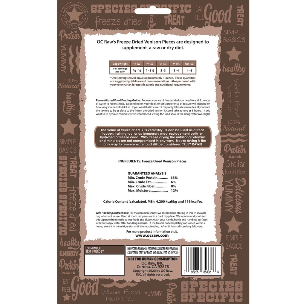 Freeze Dried Venison Pieces Treats