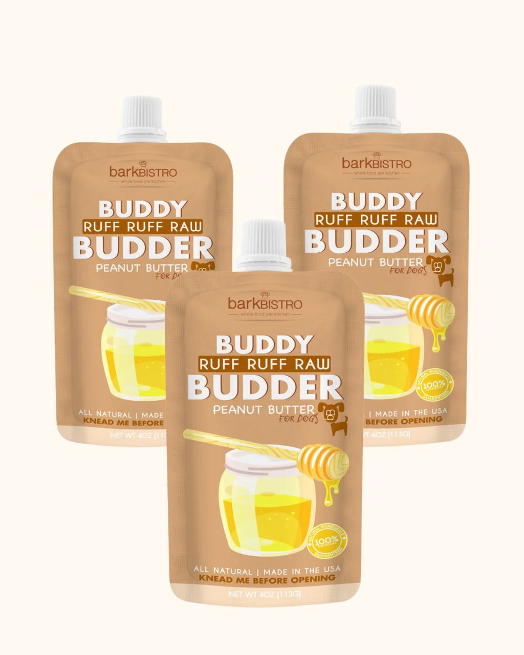 Ruff Ruff Raw Buddy Budder - 100% all natural dog peanut butter, Made in USA image 0