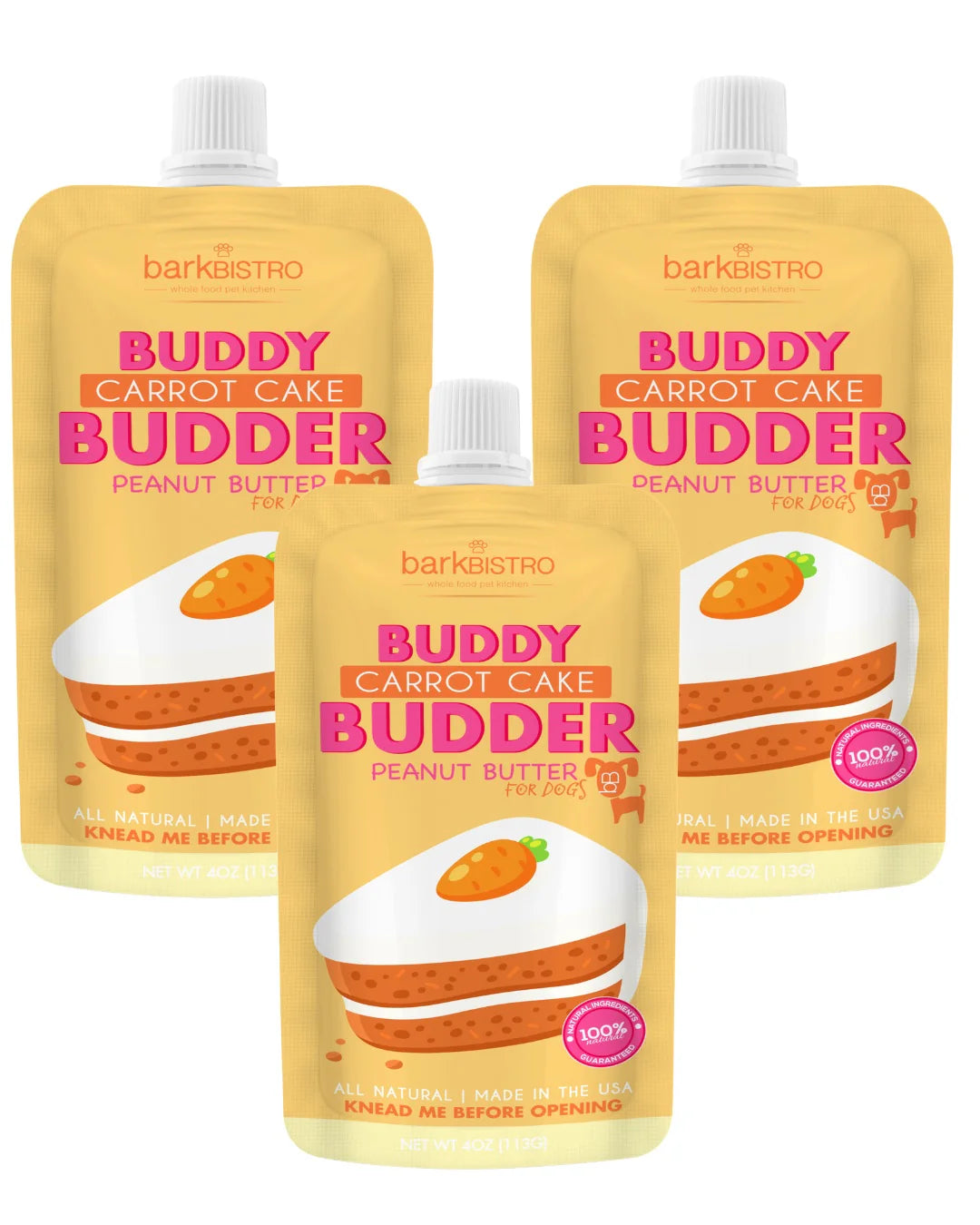 Carrot Cake Buddy Budder 100% all natural dog peanut butter, Made in USA image 0