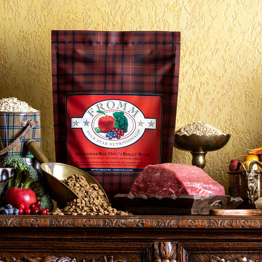 FOUR-STAR GRAIN INCLUSIVE HIGHLANDER BEEF, OATS 'N BARLEY DRY DOG FOOD 4LB